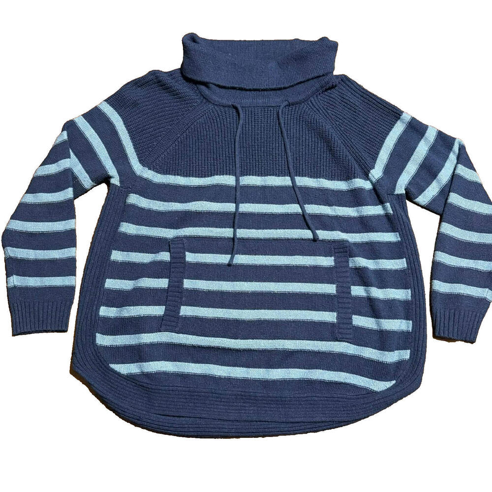 St John's Bay Sweater Women's  XXL Navy Blue Cowl Neck Long Sleeve